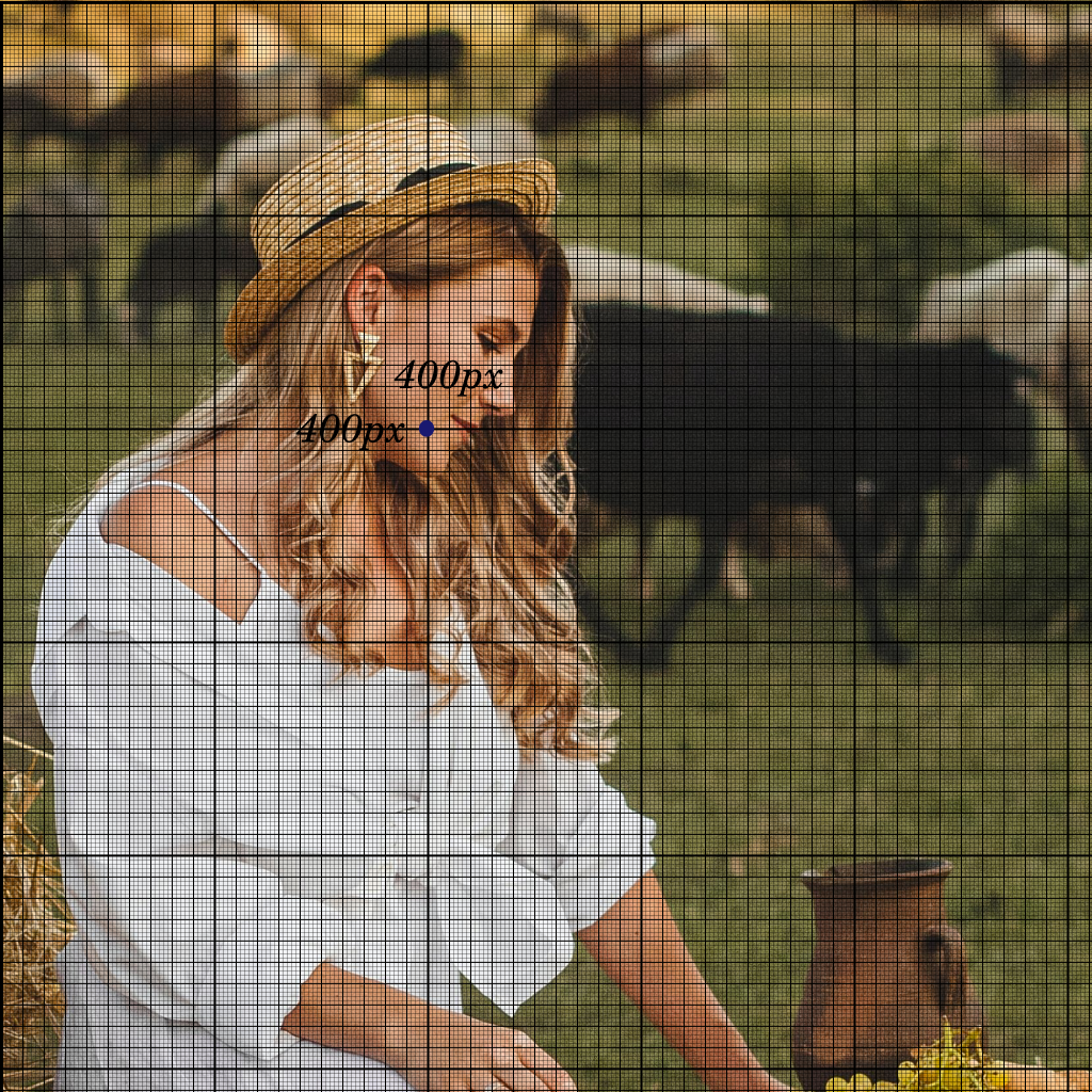 Diagram focal point cropping figure woman